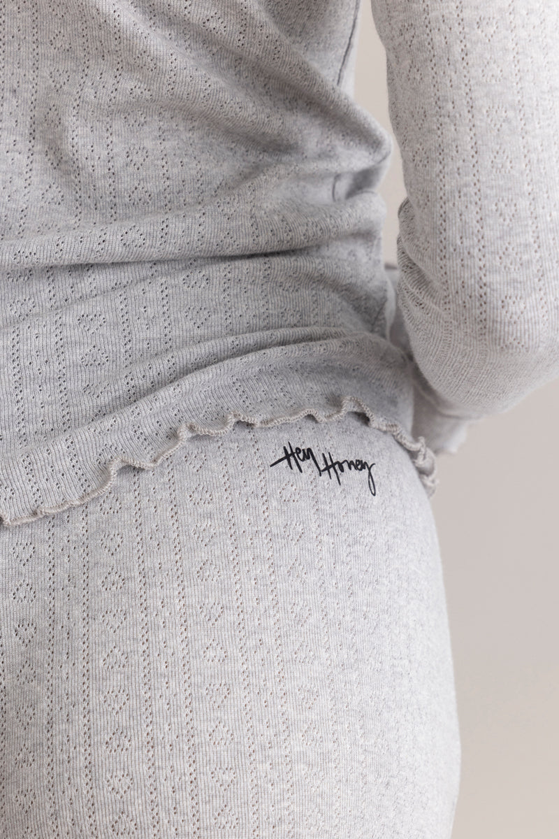 Long Pants Pointelle Grey Melange | Hey Honey & Active Wear