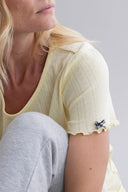 T-Shirt Pointelle Pastel Yellow | Hey Honey & Active Wear