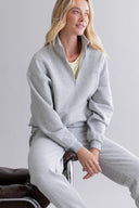 Zip Sweater Grey Melange | Hey Honey & Active Wear