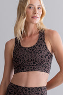 Racerback Bra Mono Leo Soft Brown | Hey Honey & Active Wear