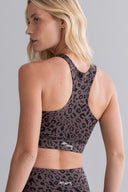 Racerback Bra Mono Leo Soft Brown | Hey Honey & Active Wear