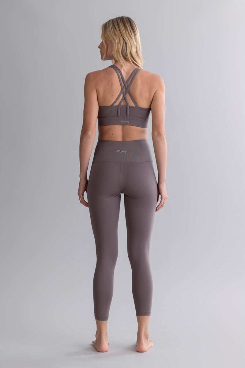 High-Waist Cropped Leggings Cotton Touch Taupe