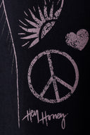 Oversized Longsleeve Peace Black | Hey Honey & Active Wear