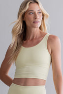 Longline Tank Ribbed Pastel Yellow | Hey Honey & Active Wear