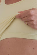 Longline Tank Ribbed Pastel Yellow | Hey Honey & Active Wear