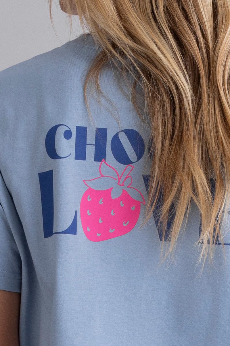 T-Shirt Dusty Blue Love | Hey Honey & Active Wear