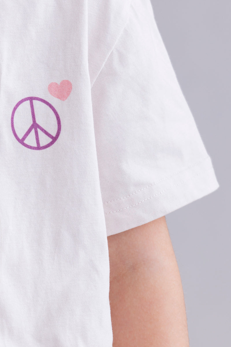 Kids T-Shirt Peace Off White | Hey Honey & Active Wear
