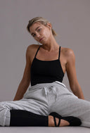 Cuff Sweat Pants Grey Melange | Hey Honey & Active Wear
