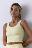 Longline Tank Ribbed Pastel Yellow | Hey Honey & Active Wear