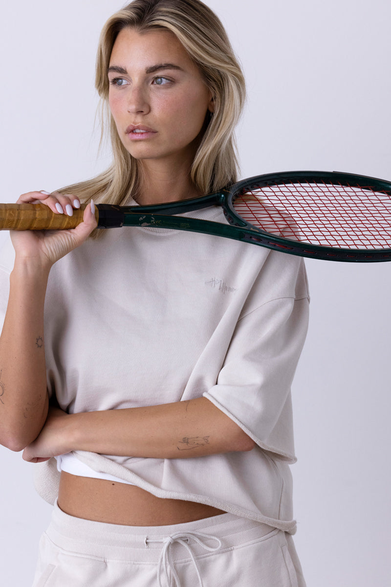 Short Sleeve Sweat Off White | Hey Honey & Active Wear