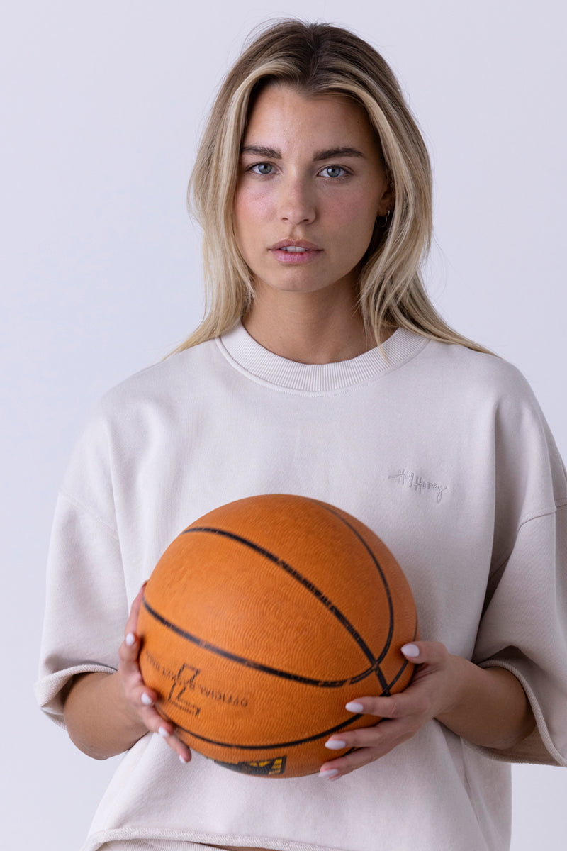 Short Sleeve Sweat Off White | Hey Honey & Active Wear