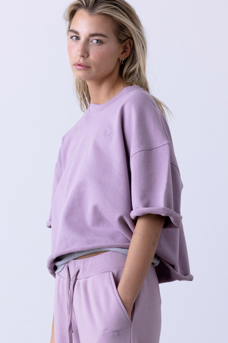 Short Sleeve Sweat Mauve | Hey Honey & Active Wear