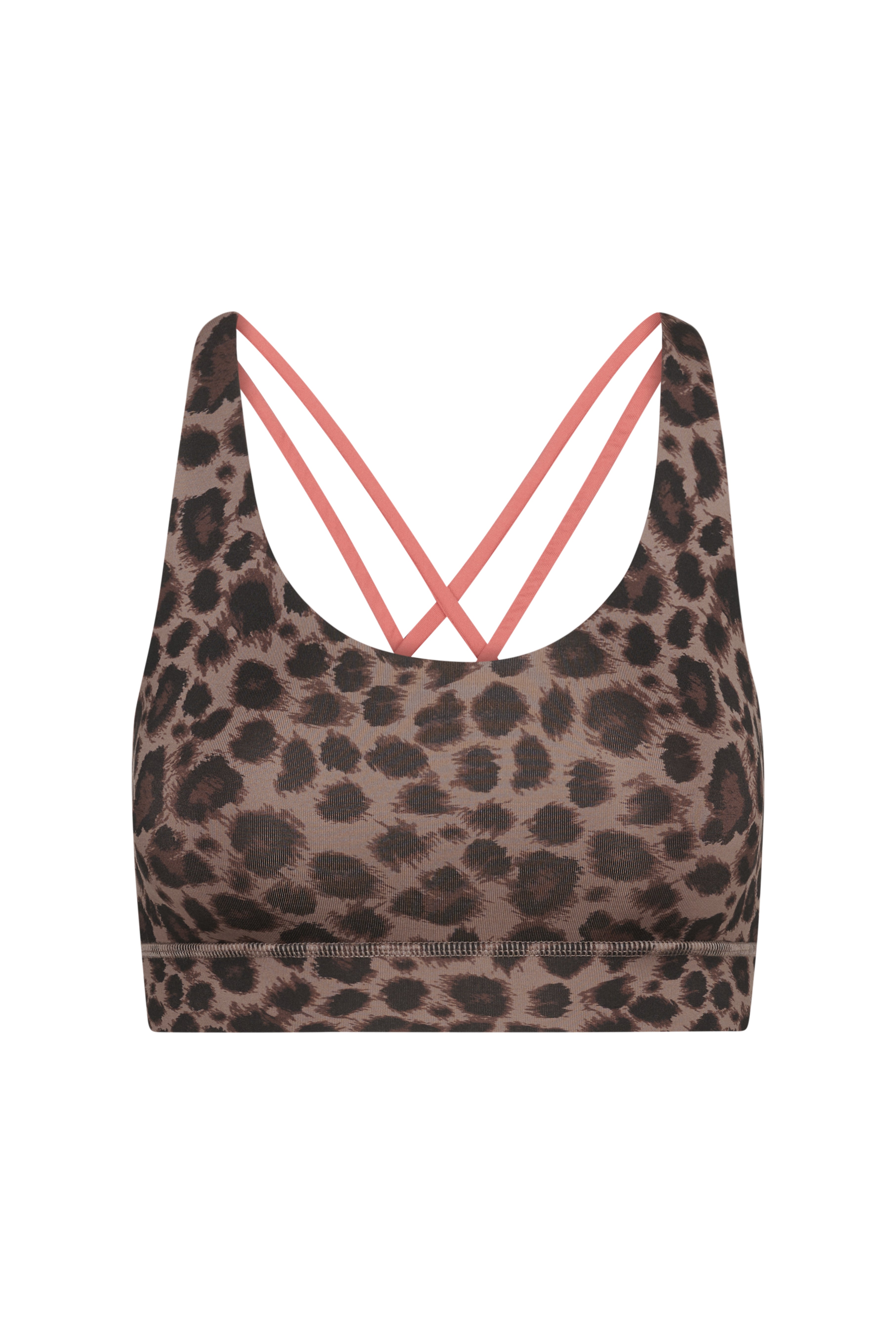 Criss-Cross Bra Leo Cocoa | Hey Honey Yoga & Active Wear
