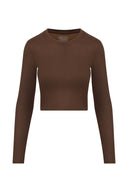 Longsleeve Cropped Always Dressed Soft Brown | Hey Honey & Active Wear