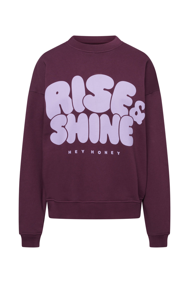 Sweatshirt Rise and Shine Italian Plum Hey Honey