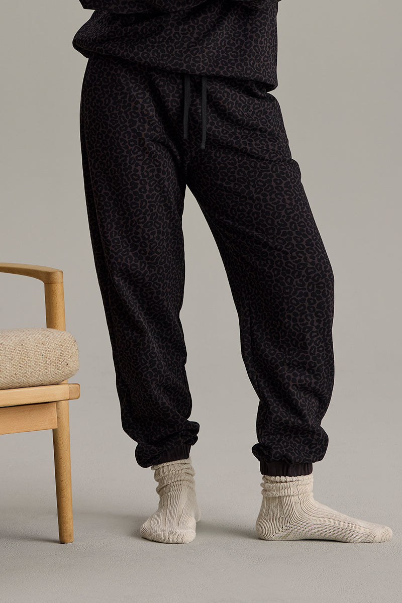 Cuff Sweat Pants Leo Dark Brown | Hey Honey & Active Wear