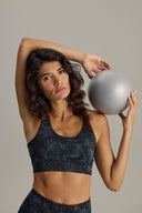 Criss-Cross Bra Palm Teal | Hey Honey & Active Wear