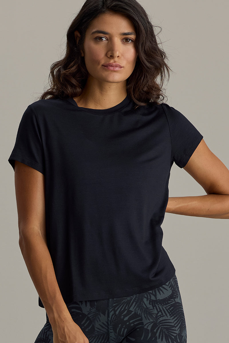 Active Wrap Tee Black | Hey Honey & Active Wear