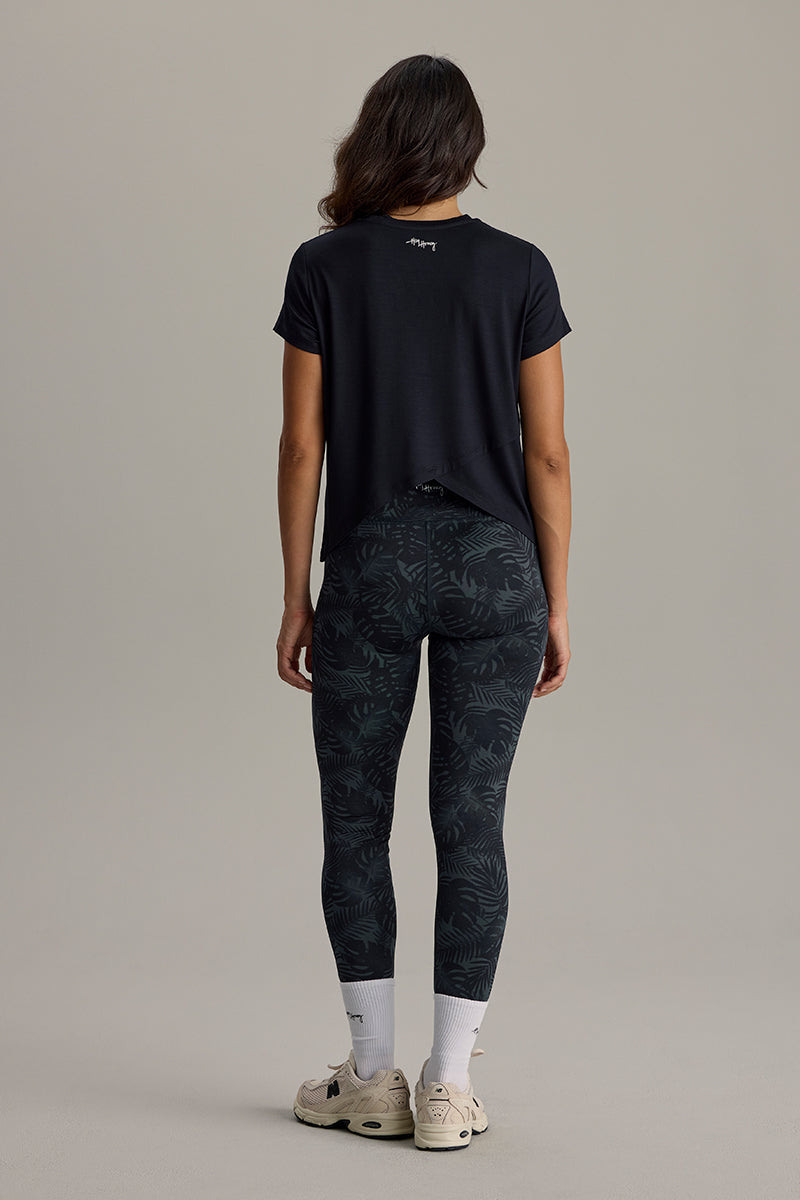 Active Wrap Tee Black | Hey Honey & Active Wear