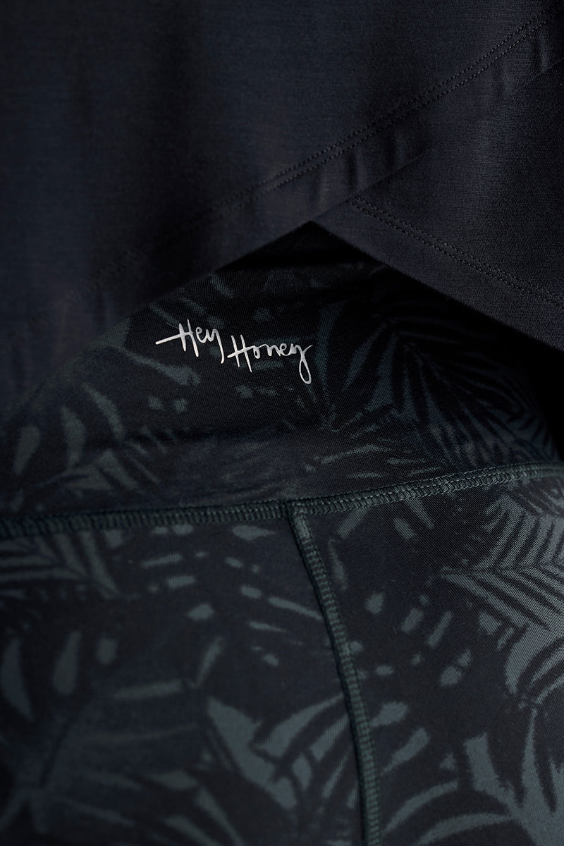 Active Wrap Tee Black | Hey Honey & Active Wear