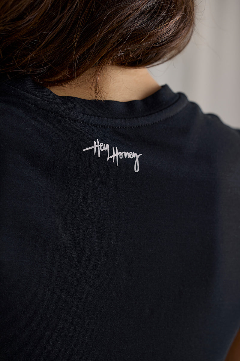 Active Wrap Tee Black | Hey Honey & Active Wear