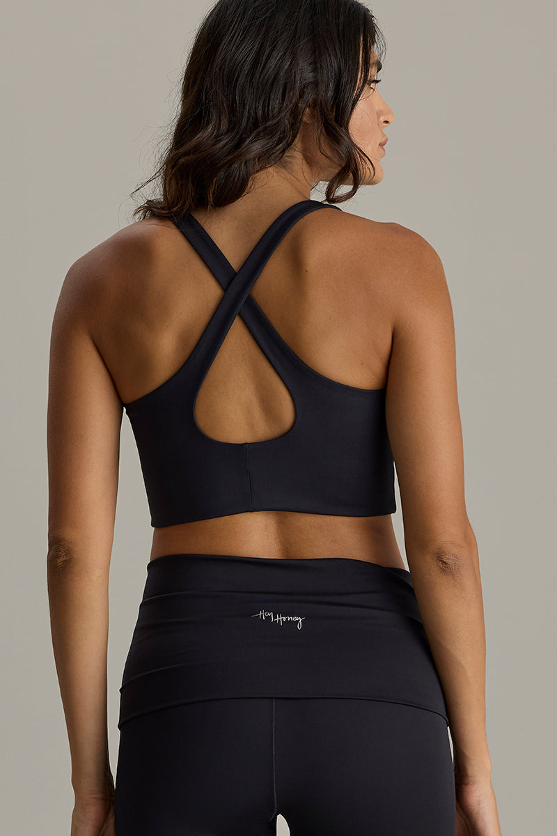 Cross Bustier Cotton Touch Black | Hey Honey & Active Wear