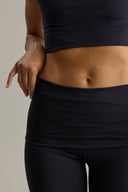 Fold Down Straight Leggings Cotton Touch Black | Hey Honey & Active Wear