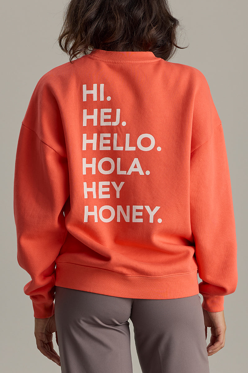 Sweater Hey Hot Coral Washed | Hey Honey & Active Wear