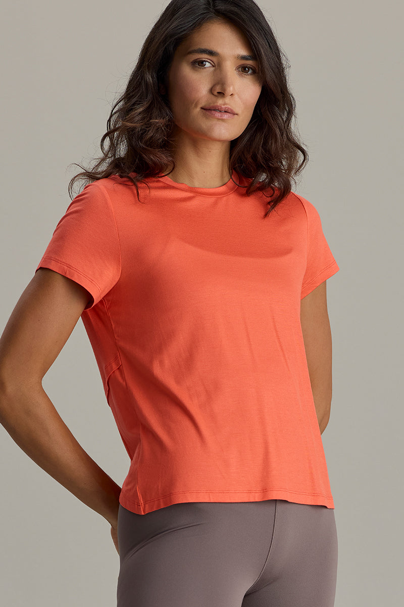 Active Wrap Tee Hot Coral | Hey Honey & Active Wear