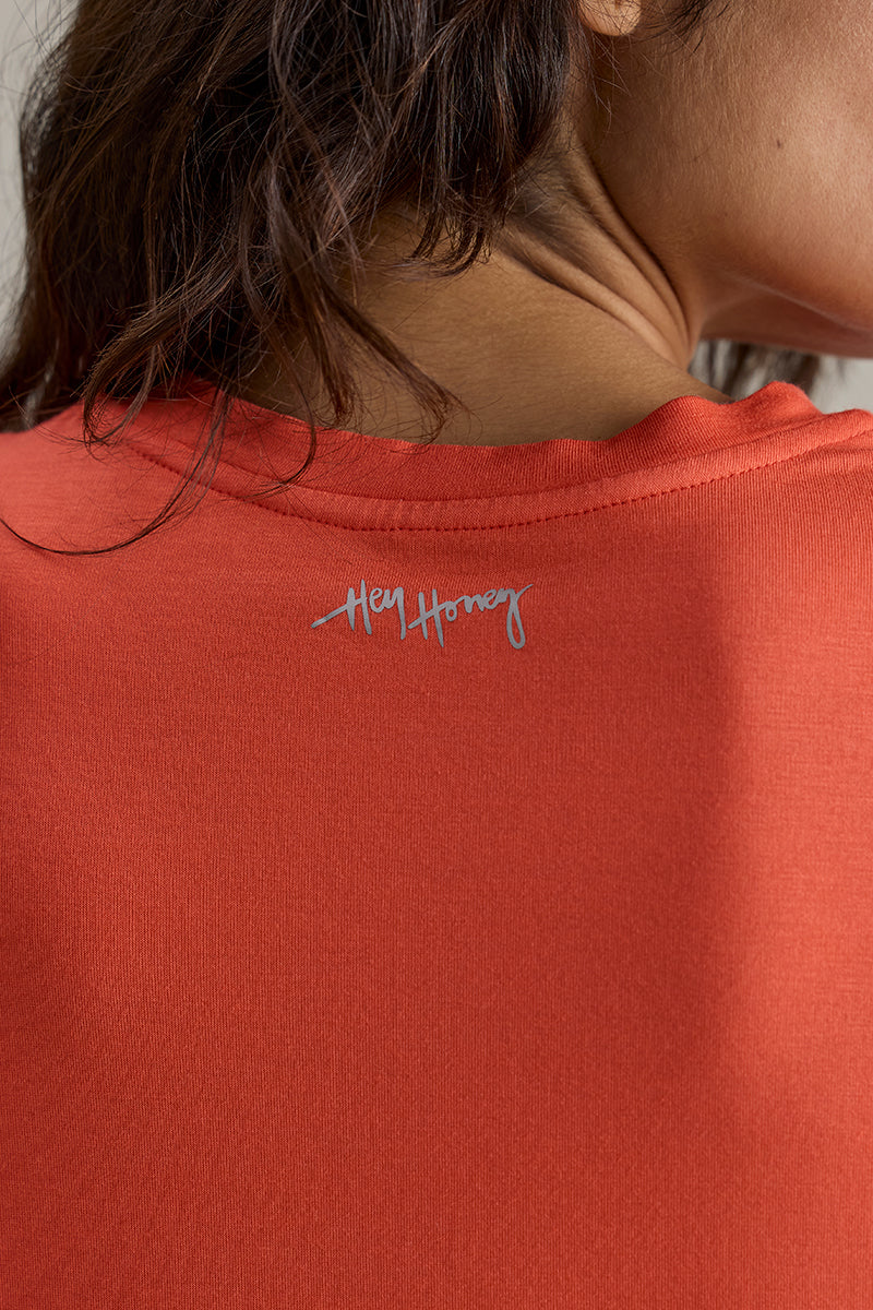 Active Wrap Tee Hot Coral | Hey Honey & Active Wear