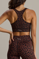 Racerback Bra Leo Chocolate | Hey Honey Yoga & Active Wear