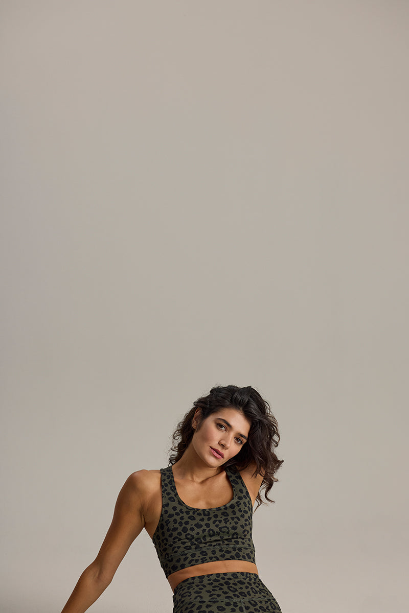Racerback Bra Leo Forest | Hey Honey Yoga & Active Wear