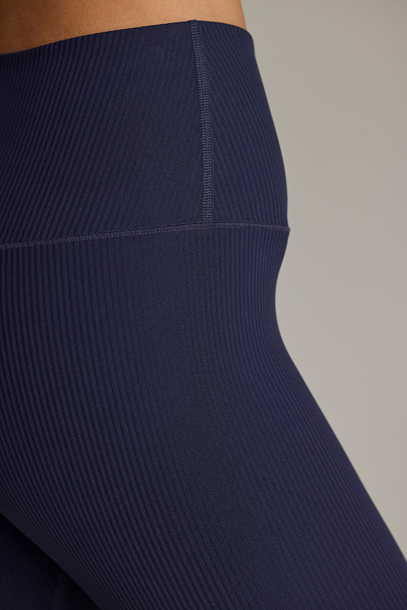 Leggings Cropped Ribbed Baritone Blue | Hey Honey & Active Wear