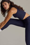 Cropped Ribbed Baritone Blue Set | Hey Honey & Active Wear
