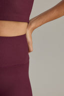 Leggings Cropped Ribbed Wine | Hey Honey & Active Wear