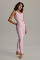 Cropped Ribbed Dawn Pink Set | Hey Honey & Active Wear