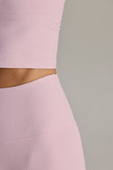 Cropped Ribbed Dawn Pink Set | Hey Honey & Active Wear