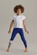 Kids Surf Style Leggings Ribbed Blue Depth | Hey Honey & Active Wear