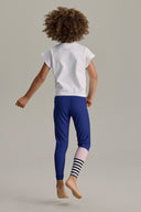 Kids Surf Style Leggings Ribbed Blue Depth | Hey Honey & Active Wear