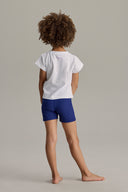 Kids Biker Ribbed Blue Depth | Hey Honey & Active Wear