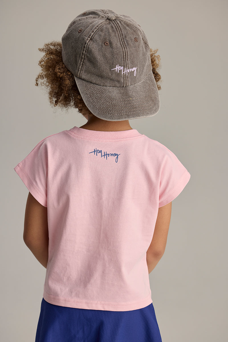 Kids Cropped T-Shirt Pink | Hey Honey & Active Wear