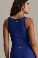 Longline Tank Ribbed Blue Depth | Hey Honey & Active Wear