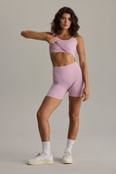 Short Biker Pocket Ribbed Dawn Pink | Hey Honey & Active Wear