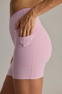 Short Biker Pocket Ribbed Dawn Pink | Hey Honey & Active Wear