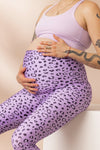 Maternity Leggings Leo Lavender | Hey Honey Yoga & Active Wear