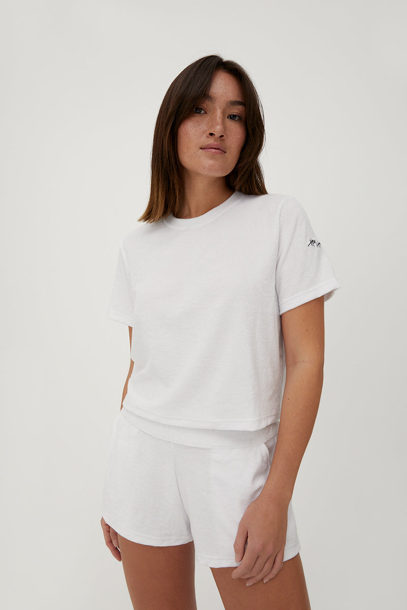 Terry Shirt White | Hey Honey Yoga & Active Wear