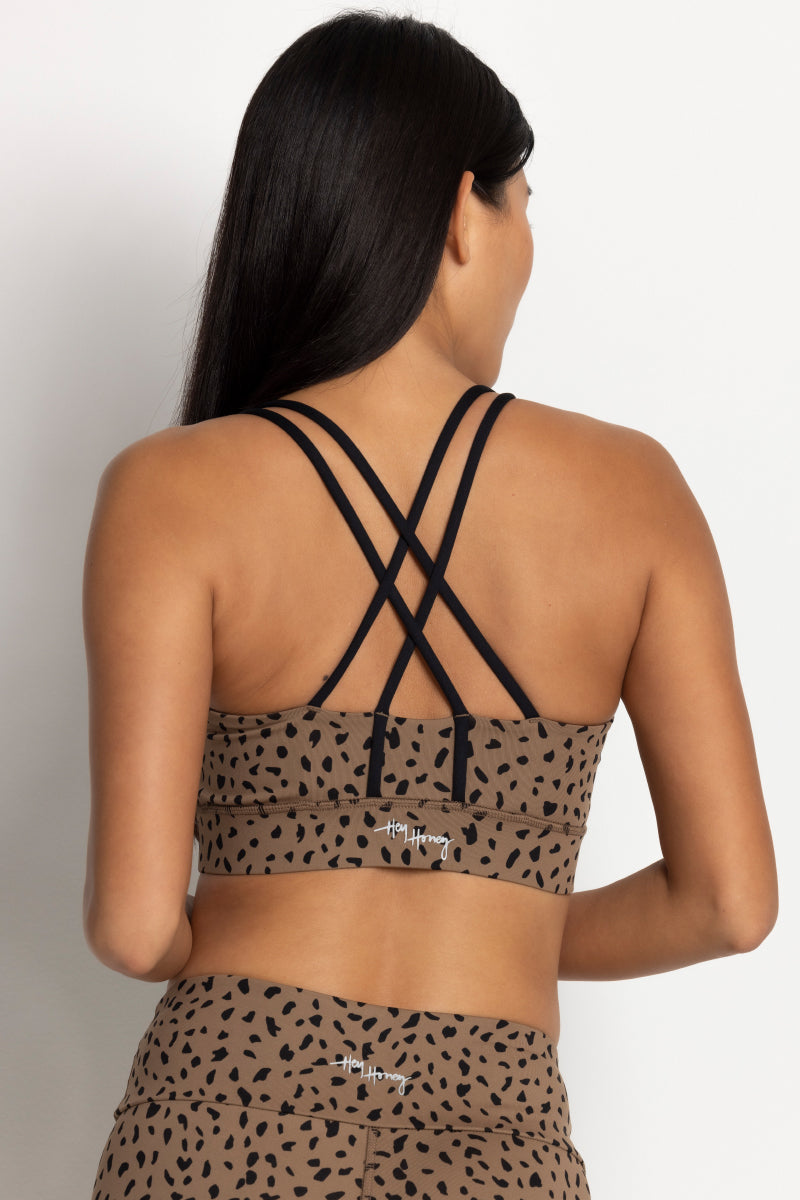 Criss-Cross Bra Lessismore Caribou | Hey Honey Yoga & Active Wear